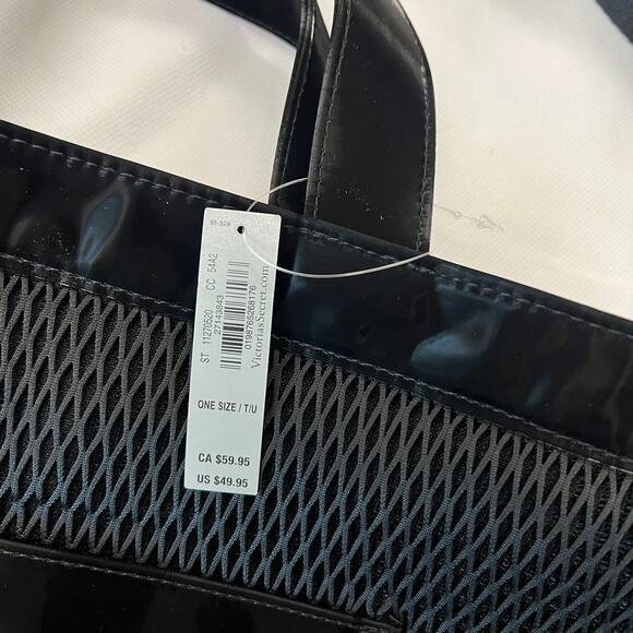 Victoria's Secret VSX Black Mesh Tote Weekender Bag Duffle - Picture 6 of 6